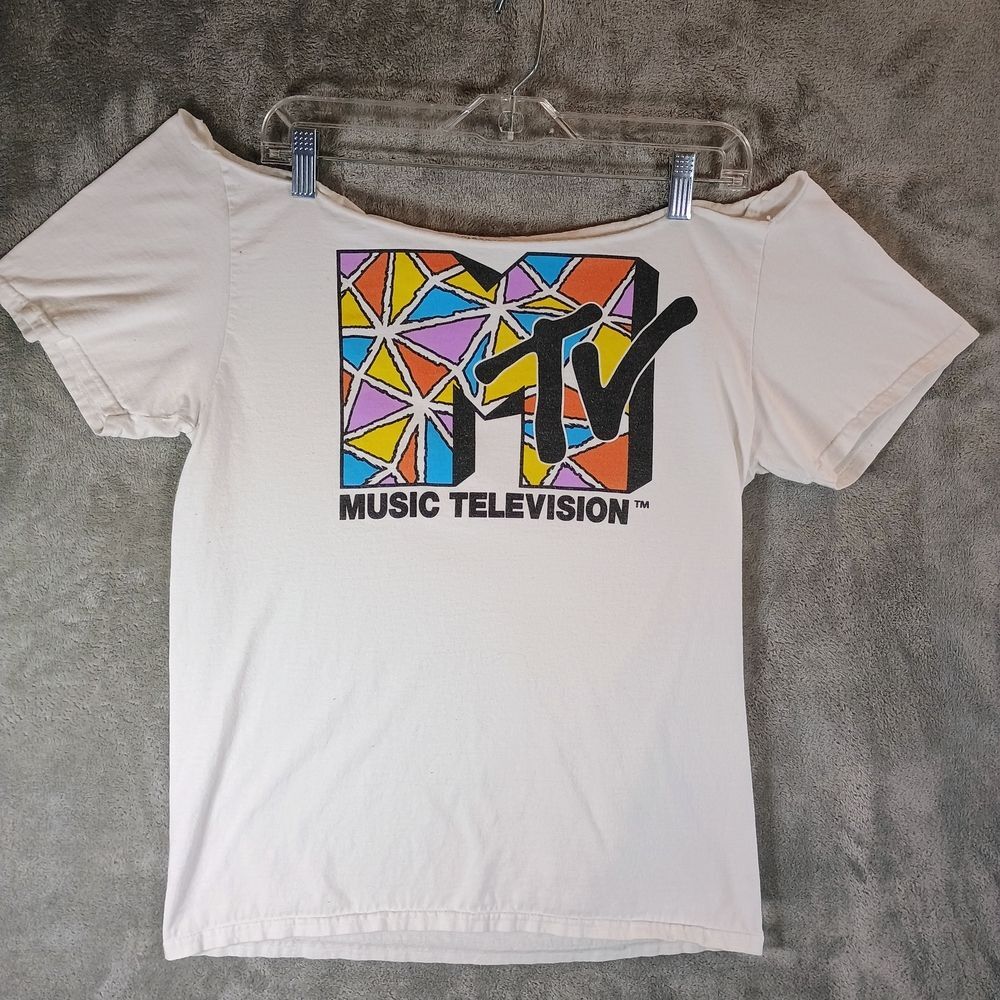 MTV Graphic T-Shirt 18" PTP 21" Length Size Adult Medium Unisex
